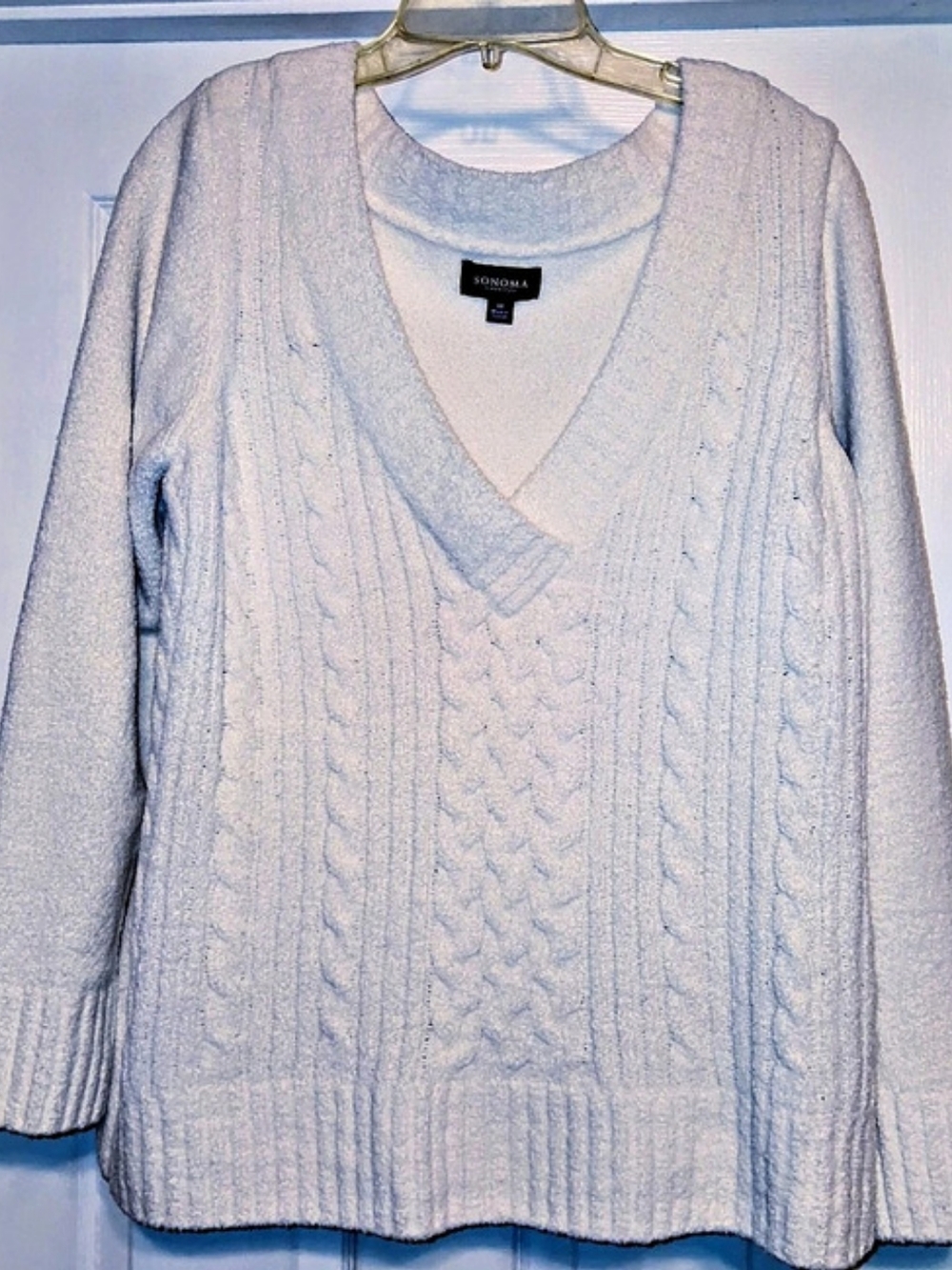 Sonoma life+style Cable Knit V-Neck Sweater Size Medium